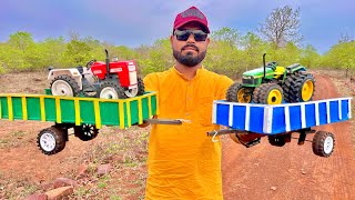 Big TractorTrolley Model Unboxing Swaraj 855 FE 4WD John Deere 5405 Farming Equipment Supported [upl. by Aihsele]