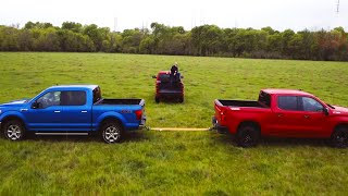 Chevy Silverado vs Ford F150 Truck Tug of War  Top Gear America Behind the Scenes  Valvoline [upl. by Ahsinat]