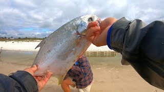 Catching BIG Early Spring Pompano Surf Fishing [upl. by Daly416]