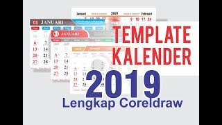 Template Kalender 2019 Lengkap Coreldraw [upl. by Ecyor]