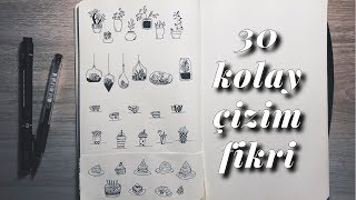 DEFTER VE AJANDALAR İÇİN 30 KÜÇÜK ÇİZİM FİKRİ  Easy Doodle Ideas for Bullet Journal [upl. by Imoyaba]