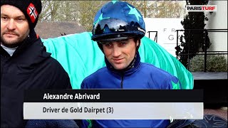 Alexandre Abrivard driver de Gold Dairpet mercredi 3 janvier à Paris Vincennes [upl. by Airahs]