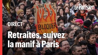 EN DIRECT  Réforme des retraites suivez la manifestation à Paris [upl. by Annoel]