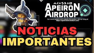 NOTICIAS APEIRON FINAL DE TEMPORADA  PUNTOS PLAY TO AIRDROP  MINT GRATIS ApeironNFT [upl. by Czarra599]