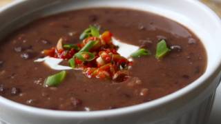 Quick Black Bean Soup Recipe  Easy Bacon Black Bean Soup [upl. by Rodger576]