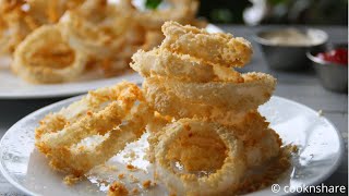 Super Crispy Air Fried Onion Rings in 30 Minutes [upl. by Nywrad]