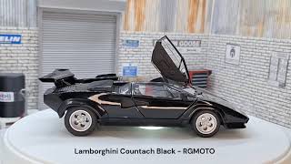 Lamborghini Countach Black 124 Scale Model [upl. by Esdnil]