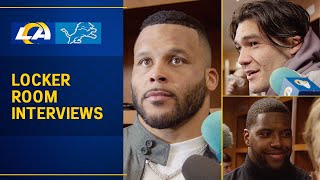 RamsLions Postgame Locker Room Interviews Aaron Donald Puka Nacua Kobie Turner amp Cooper Kupp [upl. by Yebot]