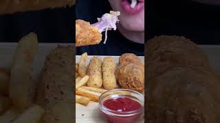 ASMR LOTTERIA Burger Chilly Fries Chicken Corn Cheese Stick 롯데리아 치킨 햄버거치즈스틱 먹방 Mukbang Eating [upl. by Ateiluj]