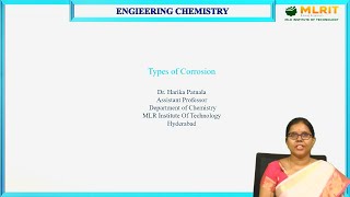 LEC10 Engineering Chemistry  Types of Corrosion by Dr P Harika [upl. by Pegg]