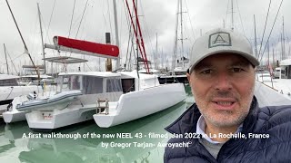 NEEL 43 Trimaran  First Walkaround and Review by Gregor Tarjan  AEROYACHT Multihull Specialists [upl. by Alema]