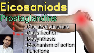 Eicosanoids Prostaglandins StructureClassificationBiosynthesisMechanism of action amp Functions [upl. by Dugald]