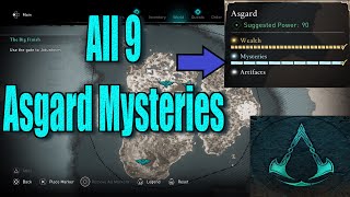 Assassins Creed Valhalla All Asgard Mysteries Locations guide [upl. by Nedrud827]