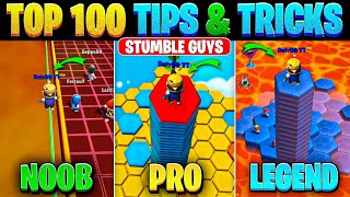 Top 100 Tips amp Tricks in Stumble Guys  Ultimate Guide to Become a Pro [upl. by Brana453]