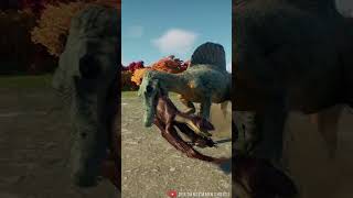 SPINO BRUTALLY BREAKS THE BACK OF INDORAPTOR  Jurassic World Evolution 2 Shorts [upl. by Euqinim]