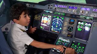 6YearOld Genius Kid Becomes Etihad Airways Pilot for a Day [upl. by Teague564]