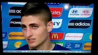 Intervista Marco Verratti quotSuarez MOCCICA lavversarioquot Italia Uruguay mondiali Brasile 2014 [upl. by Dedie]