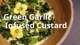 How To Make David Kinchs Green Garlic Infused Custard [upl. by Alyosha648]