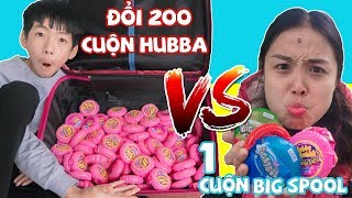 Đổi Kẹo Big Spool Vs Kẹo Hubba bubba 100 Nhí Nhố Bài Học Cho Bé ❤ Chị Hằng TV [upl. by Ulda]