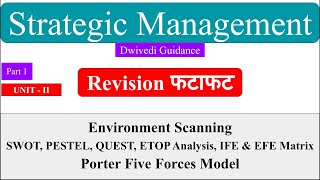 3  Strategic management  Environmental Scanning SWOT PESTEL Porter 5 forces IFE amp EFE matrix [upl. by Aimekahs752]