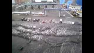 2011 Japan Tsunami Hachinohe stabilized with Deshaker [upl. by Llemert]