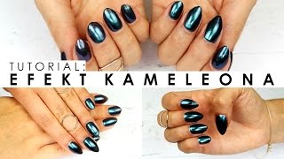 PAZNOKCIE Z EFEKTEM KAMELEONA  HYBRYDA EM NAIL  tutorial pyłek  CheersMyHeels [upl. by Cirilla]