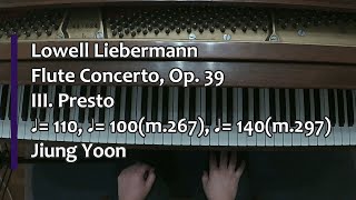 Piano Part Liebermann Flute Concerto Op 39 III Presto ♩110 ♩100m267 ♩140m297 [upl. by Elamrej]