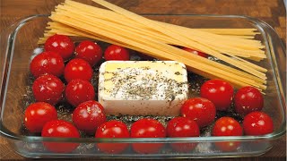 Quick and Simple Baked Feta Cheese Pasta and Cherry Tomatoes  Viral TikTok Recipe [upl. by Blankenship389]