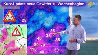 KurzUpdate Wo gibt es zu Wochenbeginn neue Gewitter StarkregenGefahr Ostschweiz bis Südbayern [upl. by Llesirg]