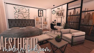 ROBLOX BLOXBURG Aesthetic Modern Bedroom  speedbuild ♡ [upl. by Alyt]