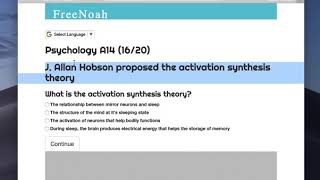 Psychology A14 1520 Who proposed the activation synthesis theory [upl. by Lovel]