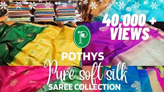 POTHYS KANCHIPURAM PURE SOFT SILK SAREES ATTAGASAMANA COLOR COMBINATION LATRENDING COLLECTION [upl. by Yral226]