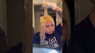 Bleaching Dark Roots amp Toning Hair PlatinumBlonde BlondeHair [upl. by Rozele]