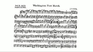 The Washington Post March Sheet music for 2nd E flat Alto Saxophone  John Philip Sousa [upl. by Anedal]