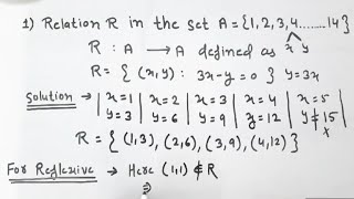 RelationampFunctionPart 2Class 12Chapter1basic ConceptReflexiveSymmetricTransitiveNcertRD [upl. by Kevyn]