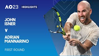 John Isner v Adrian Mannarino Highlights  Australian Open 2023 First Round [upl. by Karwan]