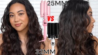 HOWTO MERMAID WAVESBEACHY WAVES  25MM VS 32MM WAVERS [upl. by Ljoka79]