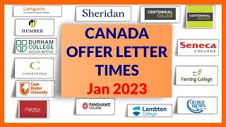 Canada Offer Letter Times  January 2023 Intake [upl. by Compte]