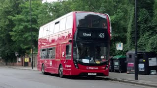 FRV London Bus Route 425 Ilford Hainault Street  Clapton Kenninghall Road SK20AYV 11364 [upl. by Htaras]