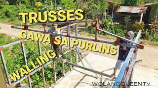 INSTALLATION WALL FRAMING STEEL TRUSSES DESIGN FOR STORE ROOF IN PHILIPPINES  TIMELAPSE [upl. by Allemaj]