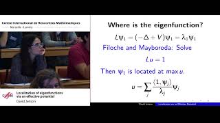 David Jerison Localization of eigenfunctions via an effective potential [upl. by Higbee793]