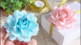 A4コピー用紙1枚で作るバラの花の作り方  DIY How to Make Paper Roses [upl. by Jer]