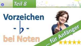 Noten lesen lernen  Lektion 8  Noten mit Vorzeichen b [upl. by Elak]