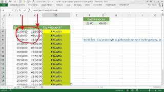 excel587  Czy praca była w godzinach nocnych godziny z datami [upl. by Neddra]