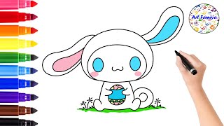 How to Draw Cinnamoroll Easter Bunny  Sanrio  Cinnamoroll Drawing  Easy Drawing Step by Step [upl. by Dichy]