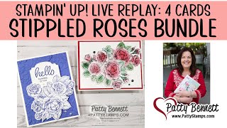 Card Making Tips for Stampin UP Stippled Roses bundle with Blending Brushes [upl. by Evin240]