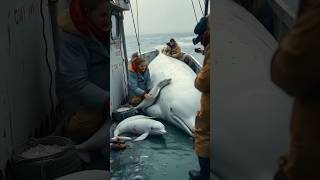 A touching story about a sailor rescuing a mother whale that gave birth on the deck of a ship [upl. by Rovit]