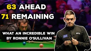 63 ahead 75 remaining  what an incredible win by Ronnie OSullivan  Snooker 2023 [upl. by Eleonore]