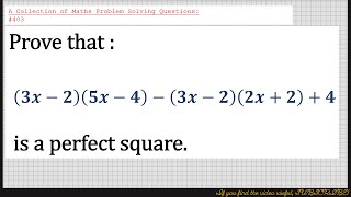 A Collection of Maths Problem Solving Questions403 Algebra  Proof [upl. by Orsay]