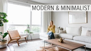 APARTMENT TOUR  my modern amp minimalist living room tour [upl. by Jacquie187]